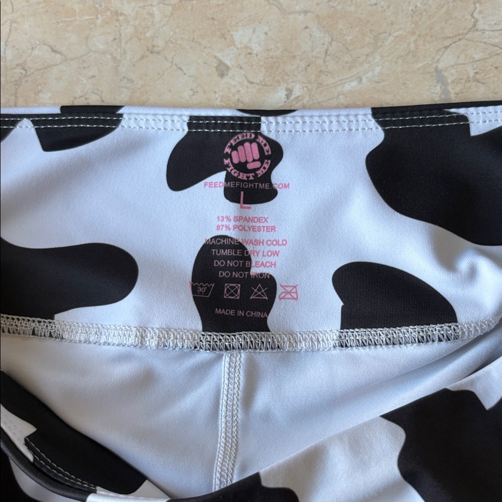 Feed Me Fight Me Black and White Athletic Shorts - Picture 3 of 7